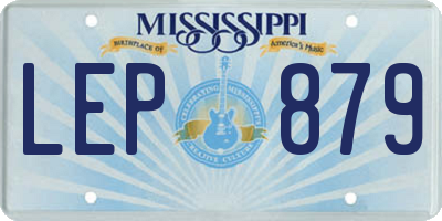 MS license plate LEP879