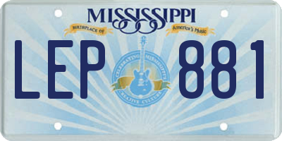 MS license plate LEP881