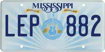 MS license plate LEP882