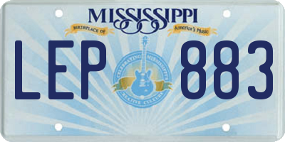 MS license plate LEP883