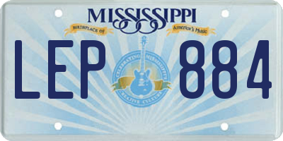 MS license plate LEP884