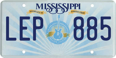 MS license plate LEP885