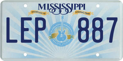MS license plate LEP887