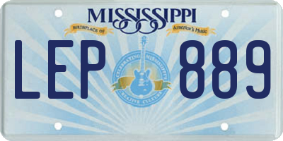 MS license plate LEP889