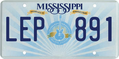 MS license plate LEP891