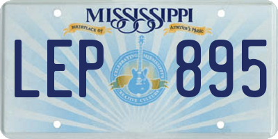 MS license plate LEP895