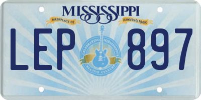 MS license plate LEP897
