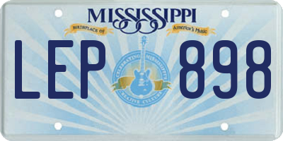 MS license plate LEP898