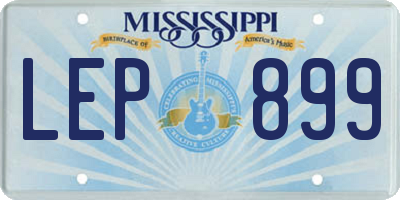 MS license plate LEP899