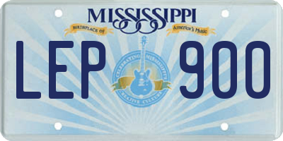 MS license plate LEP900