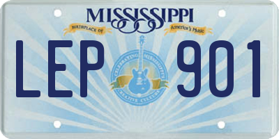 MS license plate LEP901