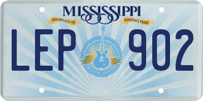 MS license plate LEP902