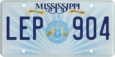 MS license plate LEP904