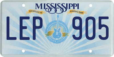 MS license plate LEP905