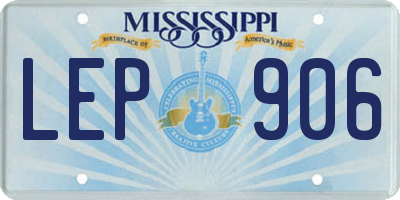 MS license plate LEP906