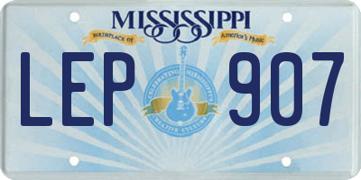 MS license plate LEP907