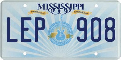MS license plate LEP908