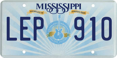 MS license plate LEP910