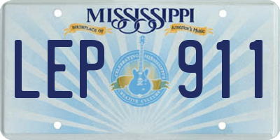 MS license plate LEP911
