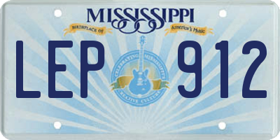 MS license plate LEP912