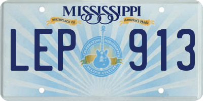 MS license plate LEP913