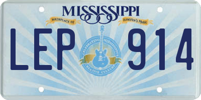 MS license plate LEP914