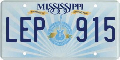 MS license plate LEP915