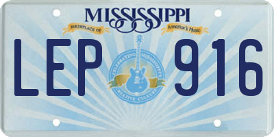 MS license plate LEP916