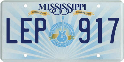 MS license plate LEP917