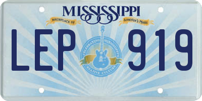 MS license plate LEP919
