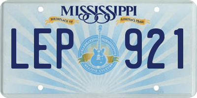 MS license plate LEP921