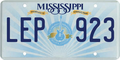 MS license plate LEP923