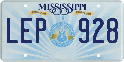 MS license plate LEP928