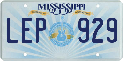 MS license plate LEP929