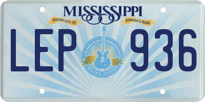 MS license plate LEP936