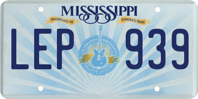 MS license plate LEP939