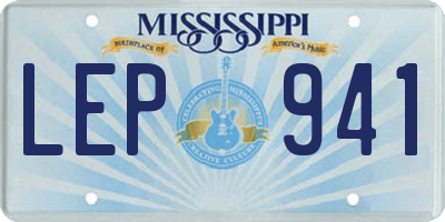 MS license plate LEP941