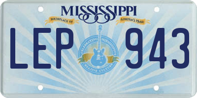 MS license plate LEP943