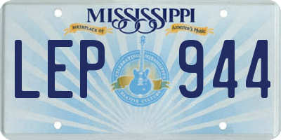 MS license plate LEP944