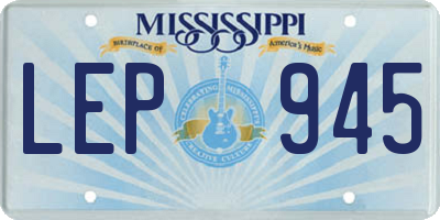 MS license plate LEP945
