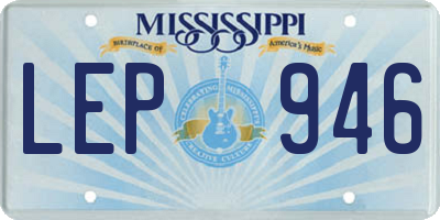 MS license plate LEP946