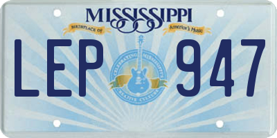 MS license plate LEP947