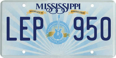 MS license plate LEP950