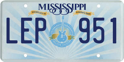 MS license plate LEP951