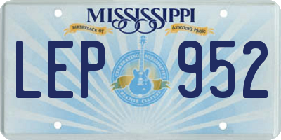 MS license plate LEP952