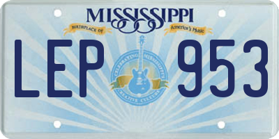 MS license plate LEP953