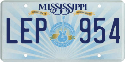 MS license plate LEP954