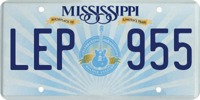 MS license plate LEP955