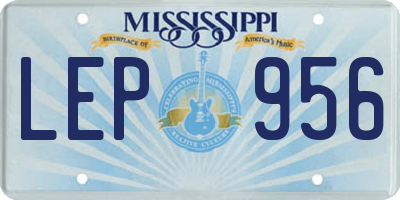 MS license plate LEP956