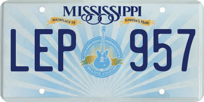 MS license plate LEP957